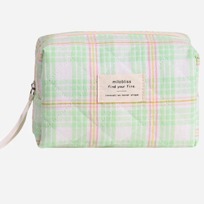 Simple Plaid Makeup Bag (Small)