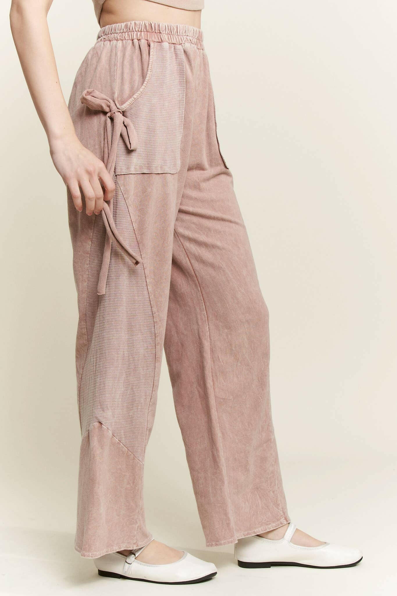 J.HER Mineral Wash Side Ribbon Bow pants
