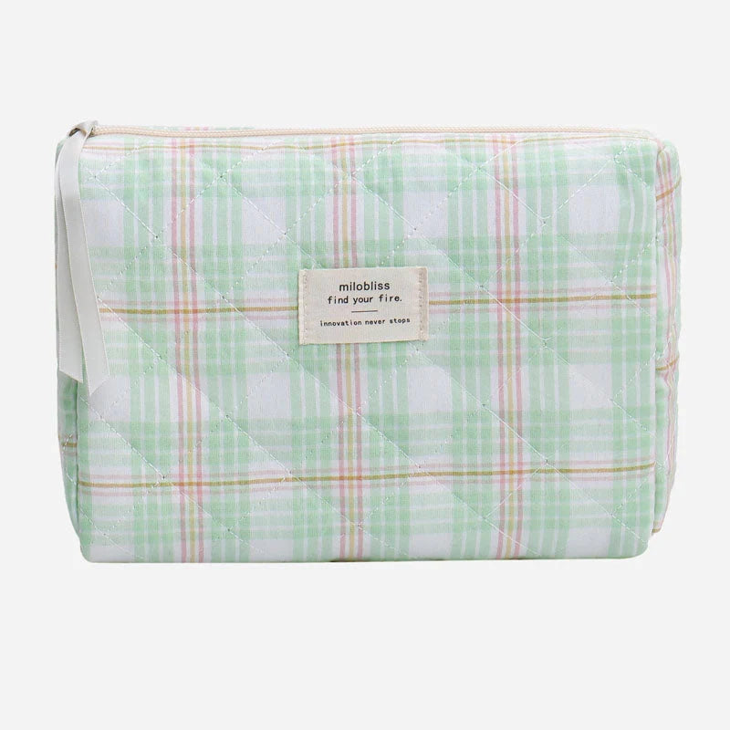 Simple Plaid Makeup Bag (Midi)