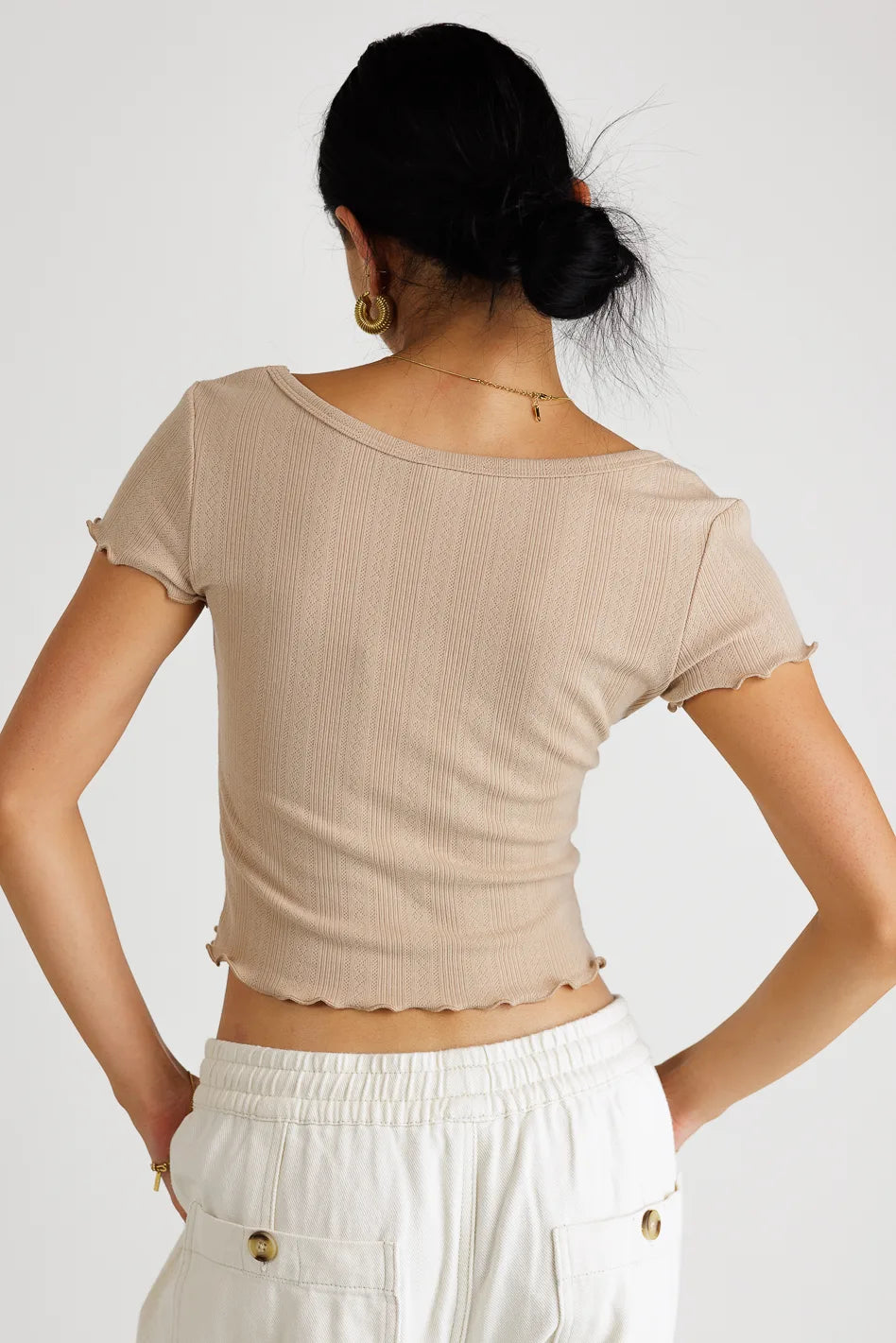 Estella Crop Top in Taupe - FINAL SALE