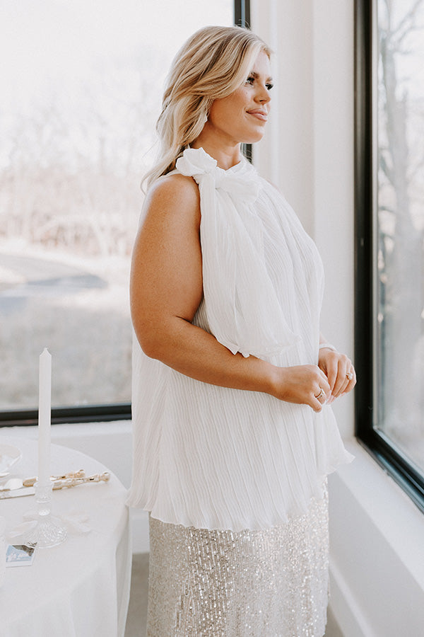Lead Me Back To You Pleated Top in White Curves