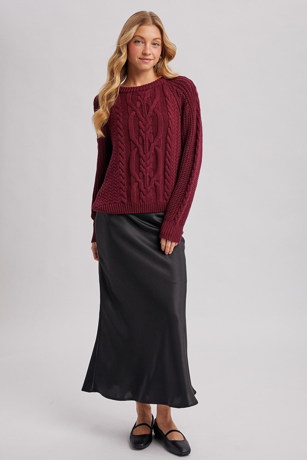 Subtle Satin Midi Skirt