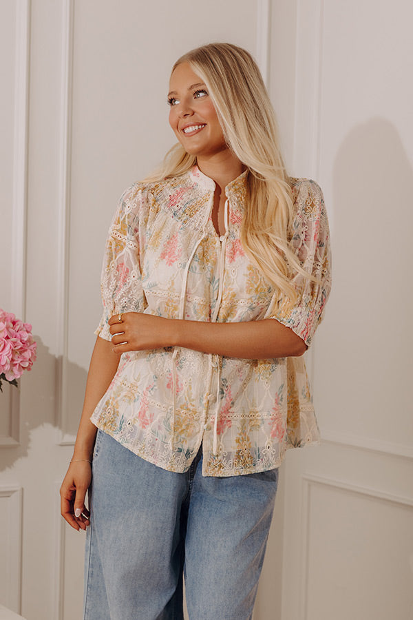Gardenia Darling Embroidered Top