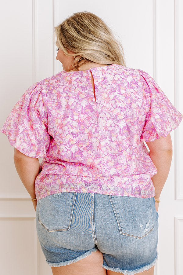 Hawaiian Paradise Floral Top Curves