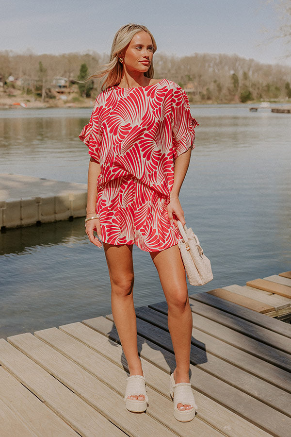 Vacay Bliss Shift Top in Hot Pink