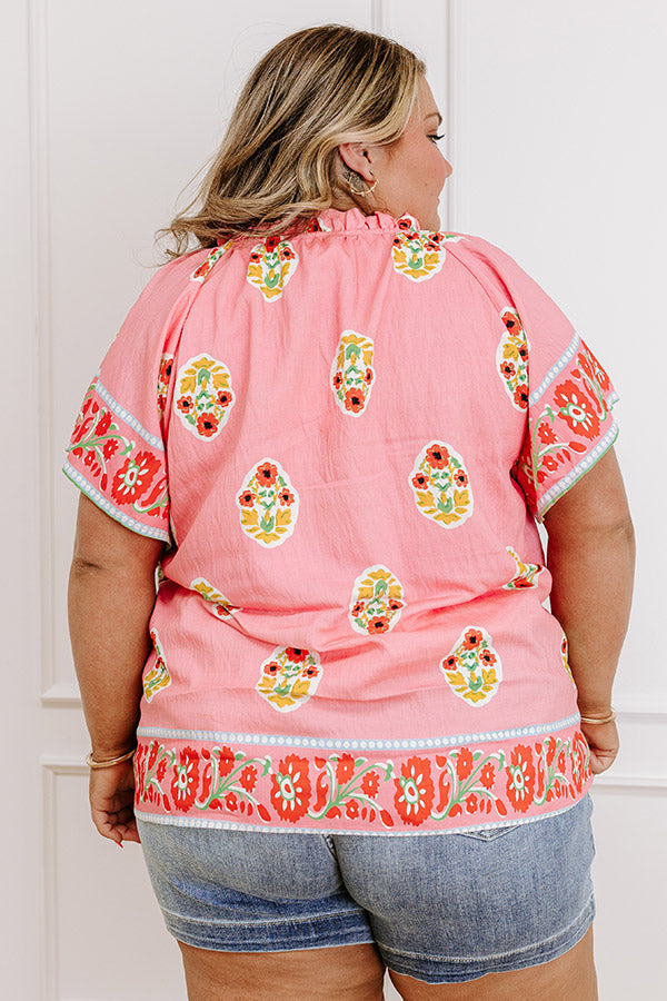 Margaritas On The Boardwalk Floral Top Curves