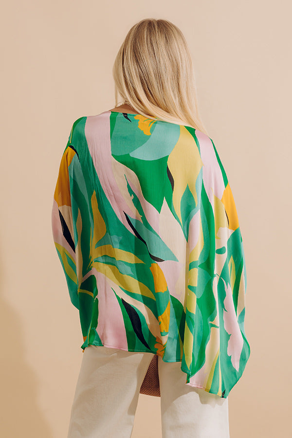 Shades Of Paradise Caftan Top in Green