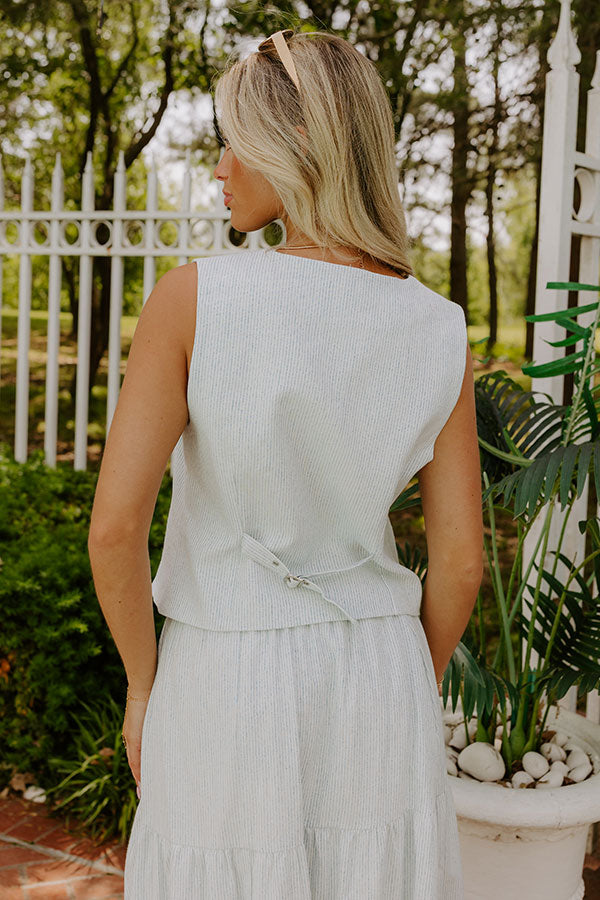 Coastal Chic Linen-Blend Stripe Vest Top