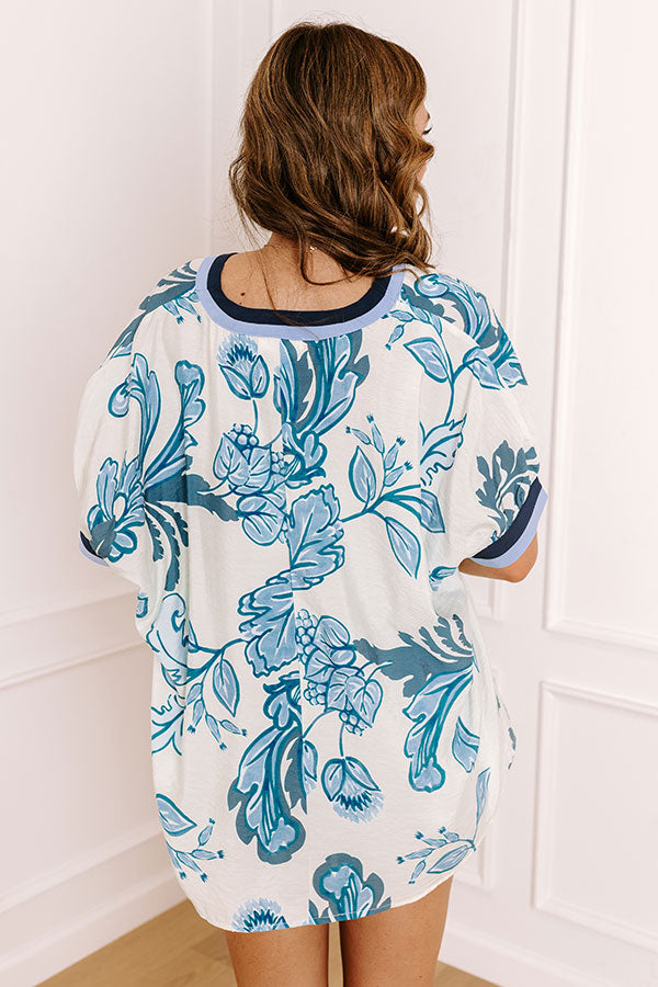 Veranda Views Floral Top in Blue