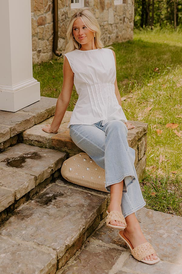 Mimosa Sipping Pleated Top