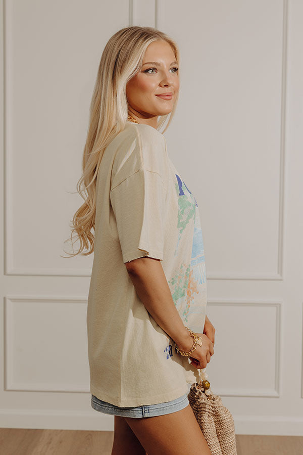 Portofino Italy Distressed Oversized Graphic Tee