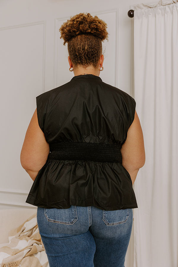 Chic Ensemble Peplum Top in Black Curves