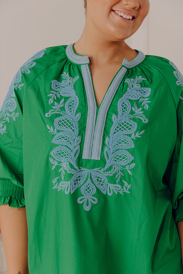 Effortless Riviera Floral Embroidered Top