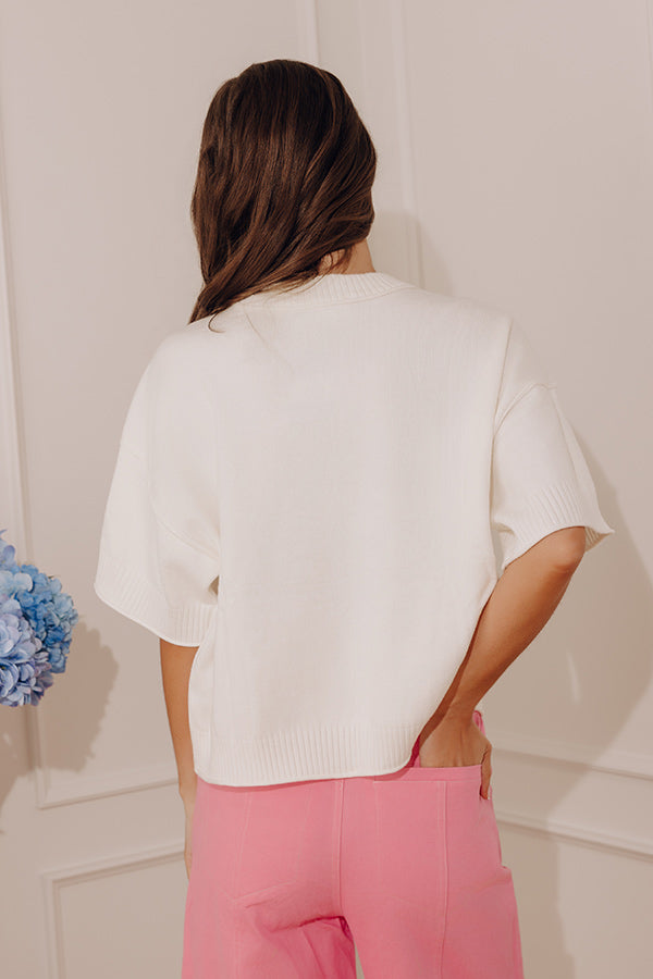 Soho Soft Knit Sweater Top in Ivory