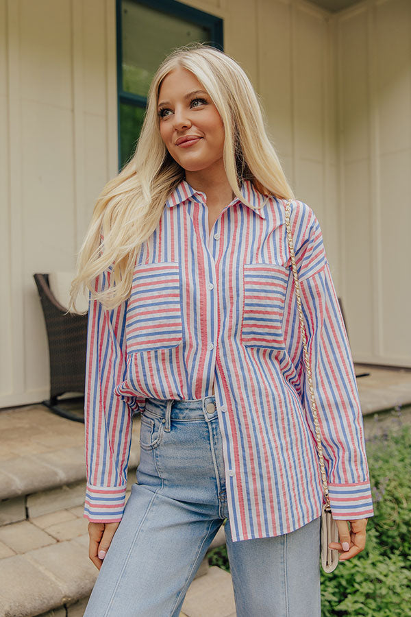 Liberty Weekend Oversized Button Up Top