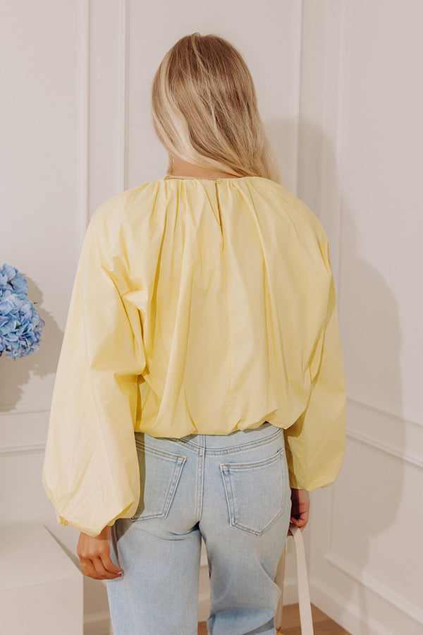 Bright Smile Balloon Hem Poplin Top