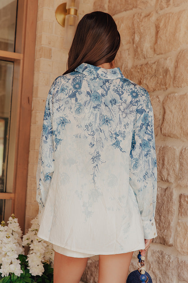 Floral Whispers Button Up Top