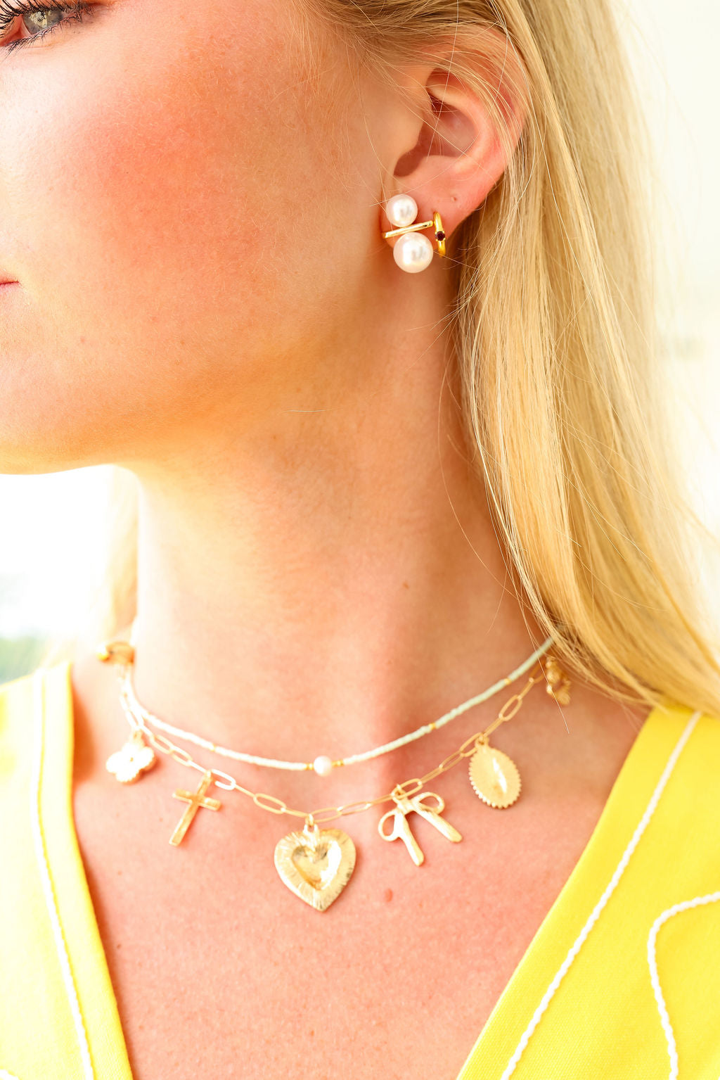 Double Pearl Stud Earring