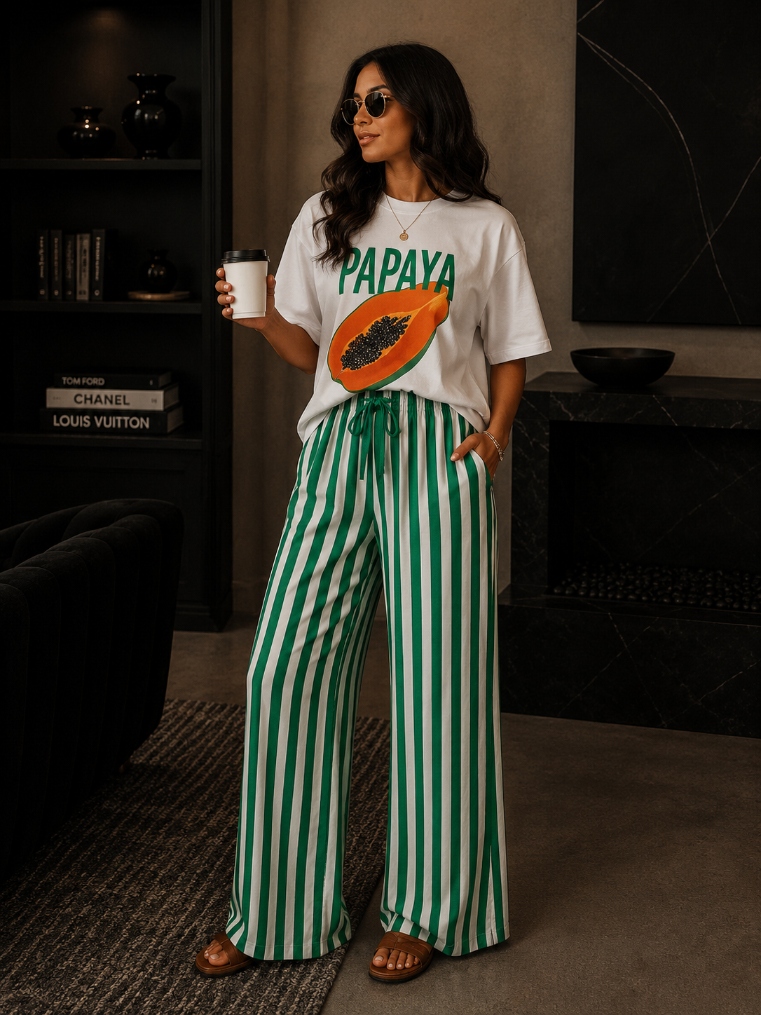 Sunset Stroll Striped Wide Leg Pants