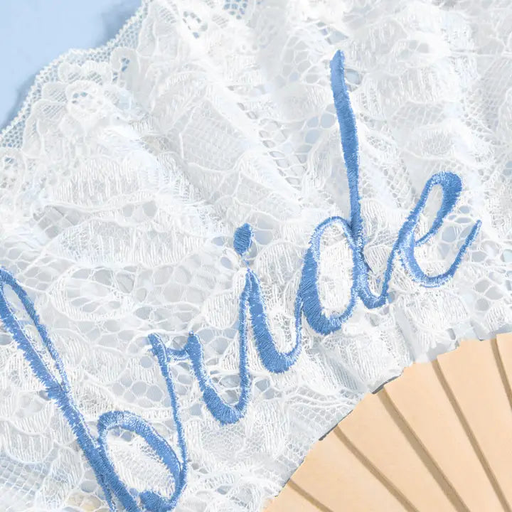 White Lace Bride To Be Folding Fan