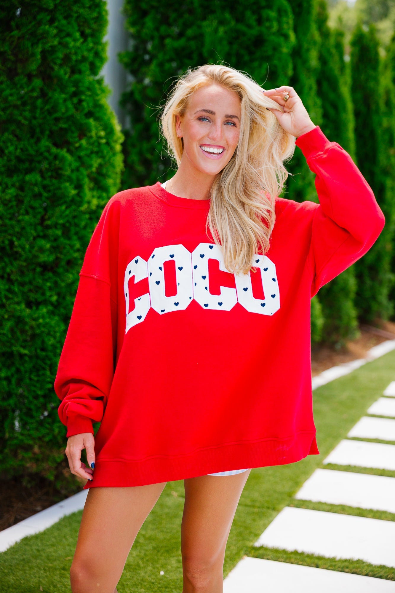 Coco Sweatshirt - Navy Hearts