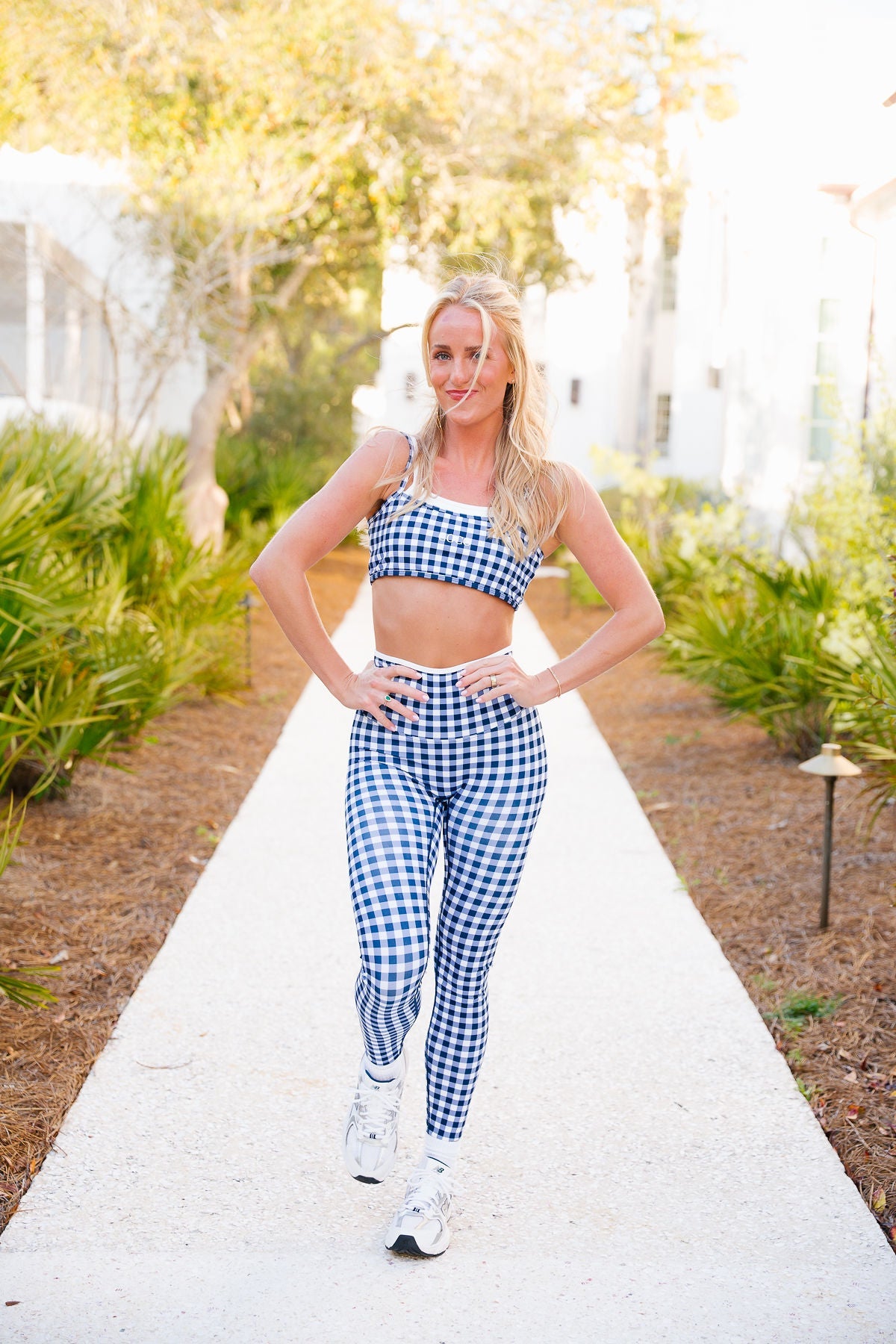 Coco Sculpt Leggings - Navy Gingham