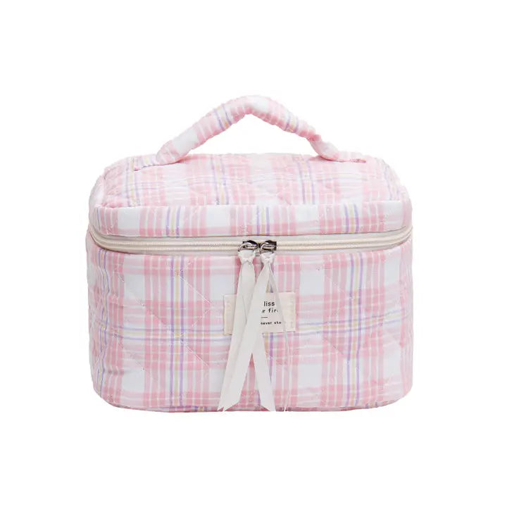 Simple Plaid Makeup Bag (Large)