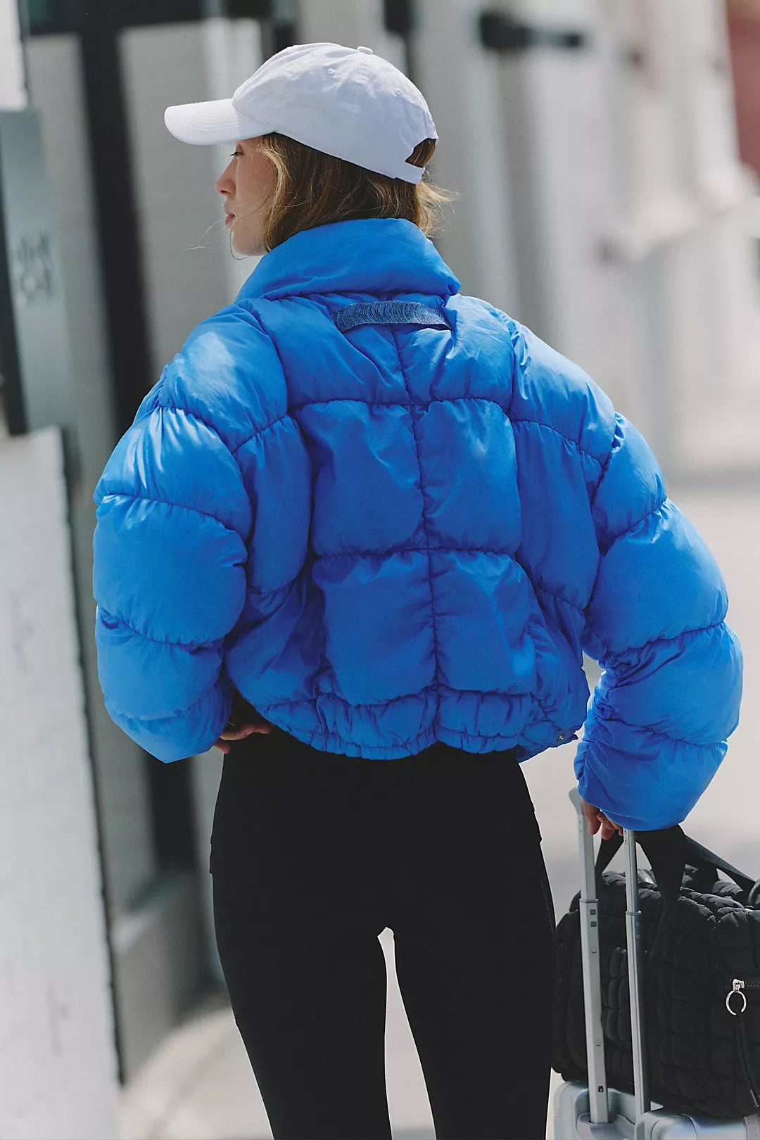 In A Bubble Puffer Jacket - Riviera Blue FREE PEOPLE
