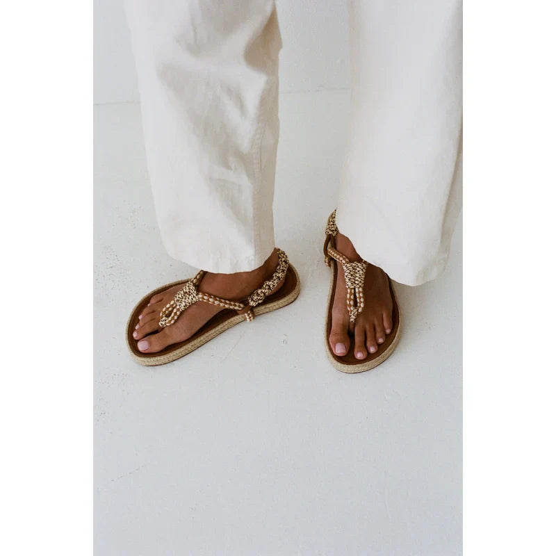 Celia Thong Sandal - Tan Multi