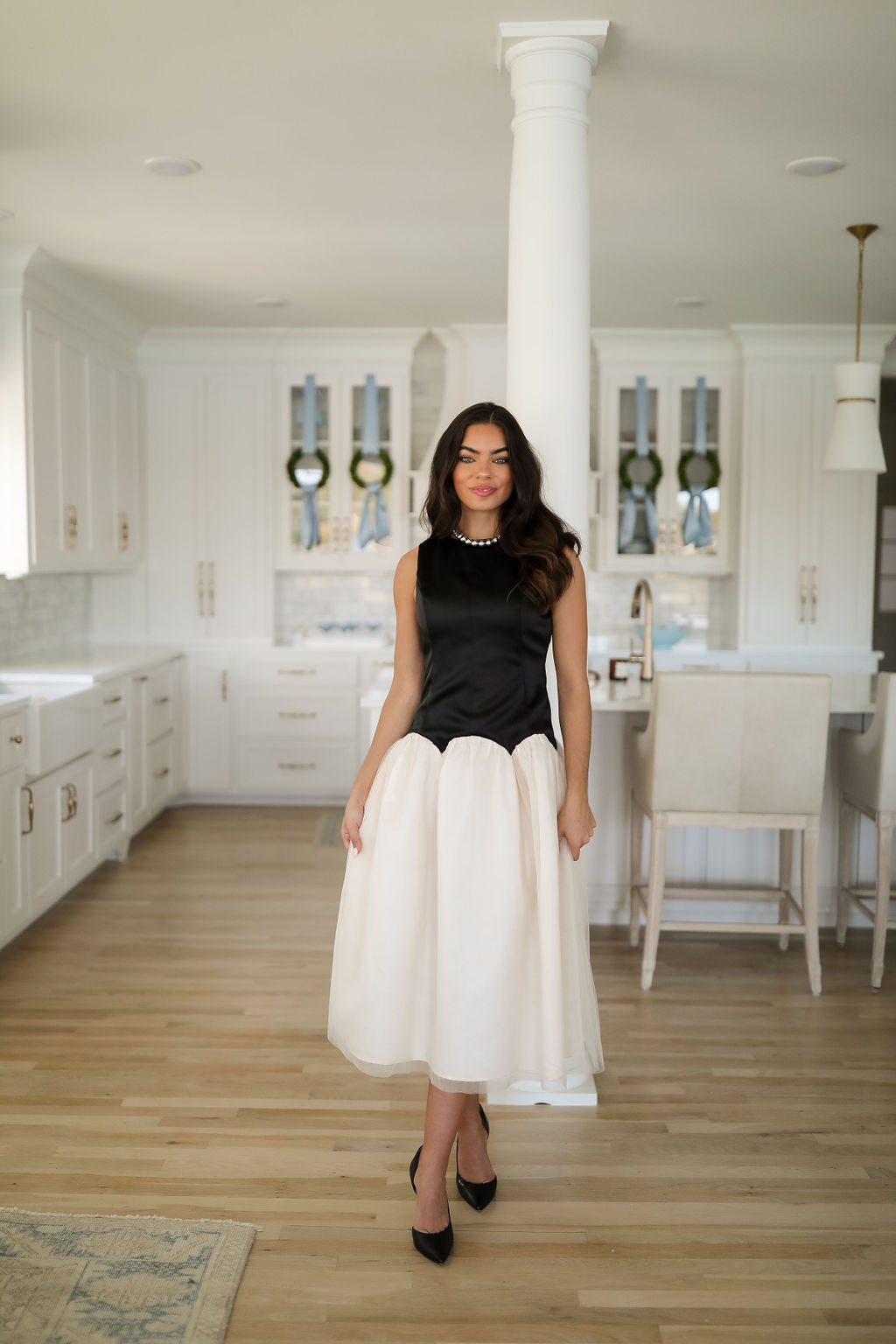 Elodie Dress - Black/Ivory