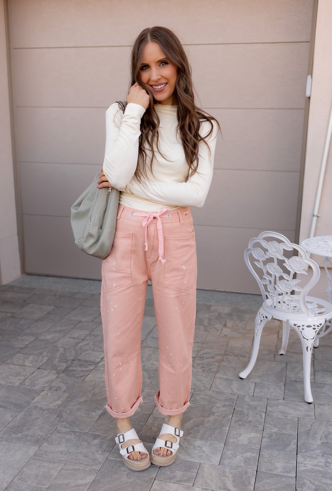 Wide Leg Patchwork Denim Pants