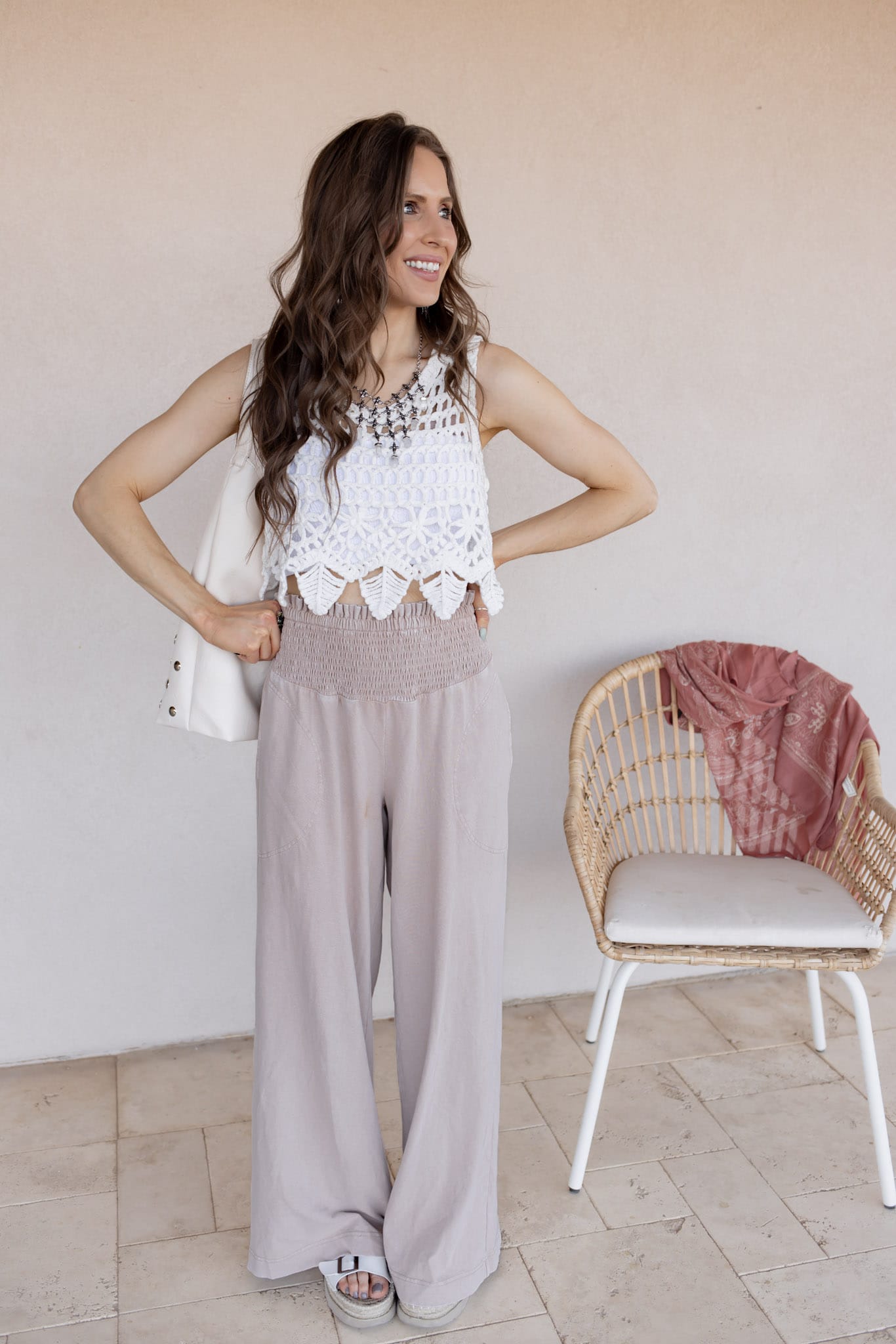 So Fetch Mineral Washed Wide-Leg Smocked Waist Pants | 6 Colors