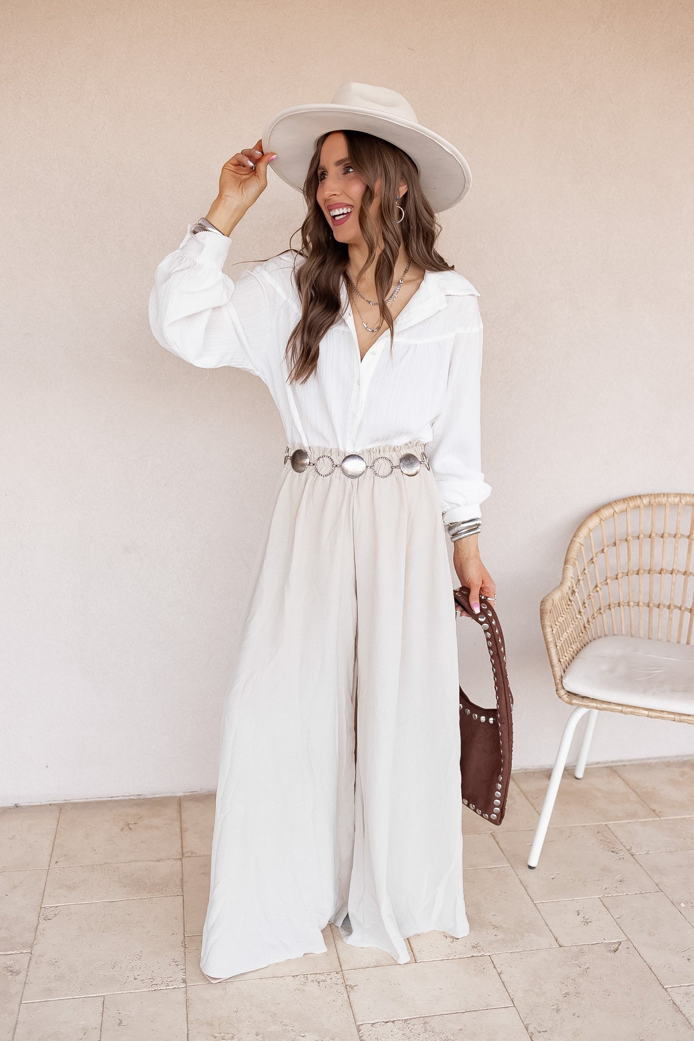 Coastline Tie Waist Palazzo Pants
