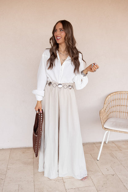 Coastline Tie Waist Palazzo Pants