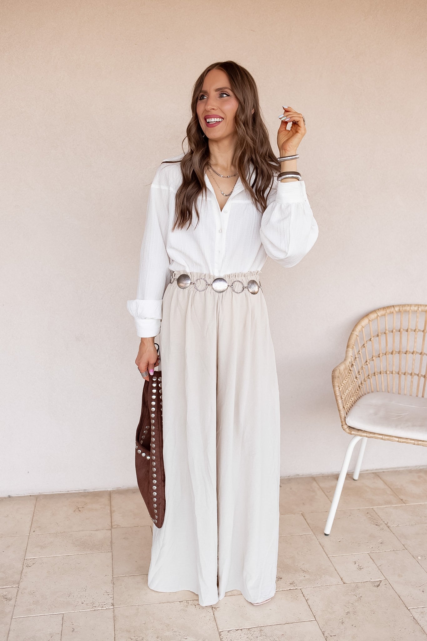 Coastline Tie Waist Palazzo Pants