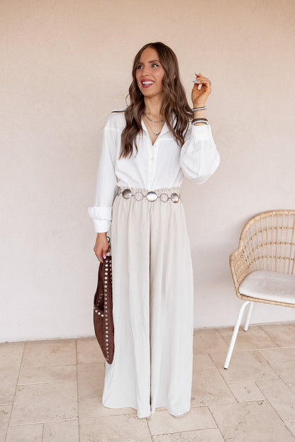 Coastline Tie Waist Palazzo Pants