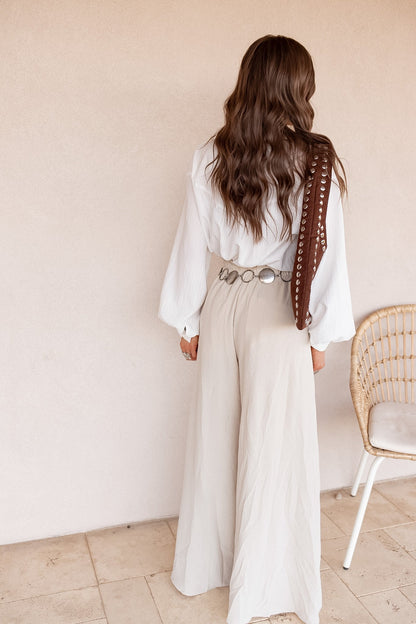 Coastline Tie Waist Palazzo Pants