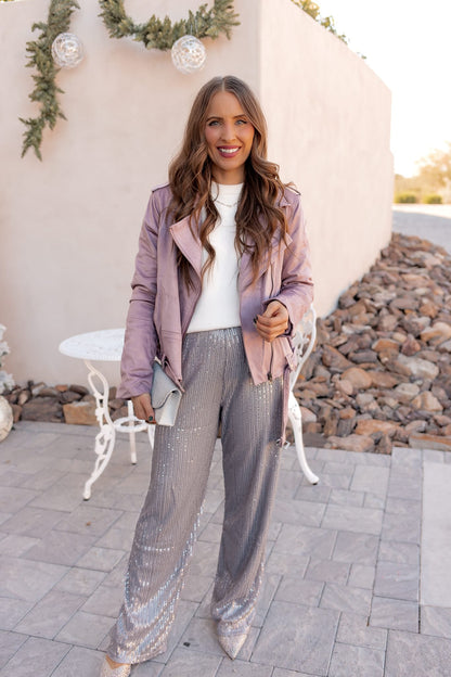 Sparkle & Shine Sequin Wide-Leg Pants