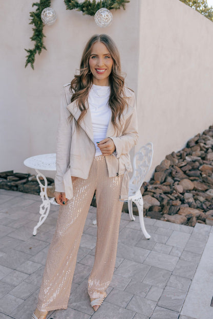 Sparkle & Shine Sequin Wide-Leg Pants