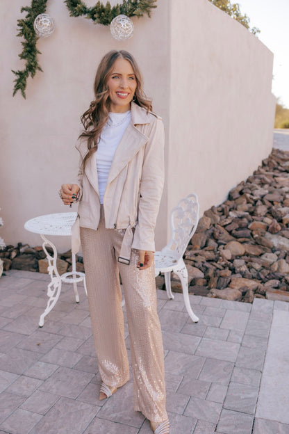 Sparkle & Shine Sequin Wide-Leg Pants