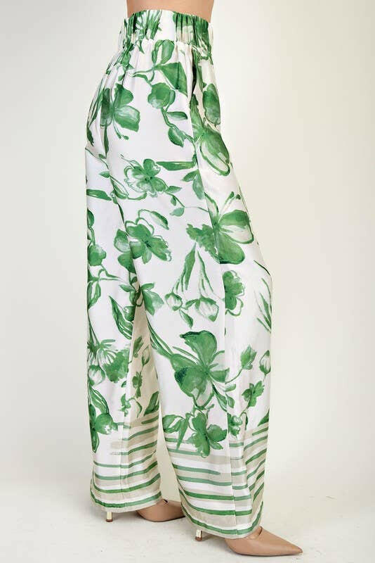 Resort Ready Printed Wide-Leg Pants