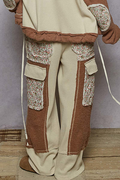 POL Quilted Floral Patch Pants