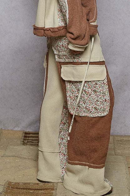 POL Quilted Floral Patch Pants