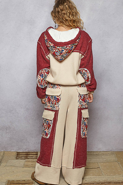 POL Quilted Floral Patch Pants