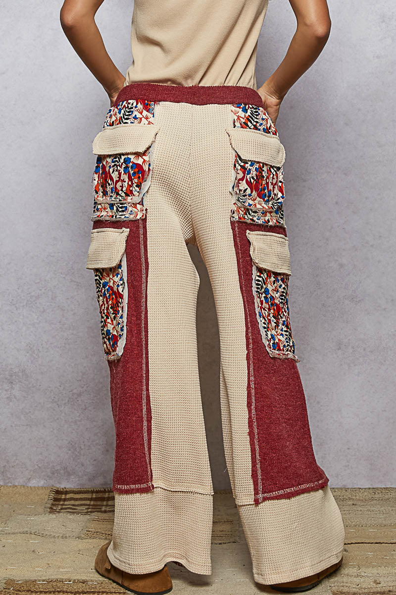 POL Quilted Floral Patch Pants