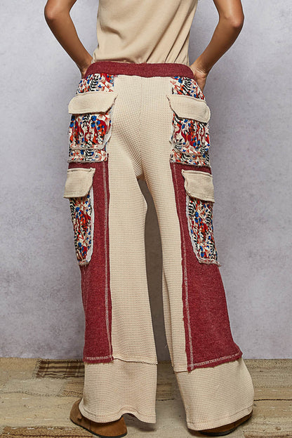 POL Quilted Floral Patch Pants