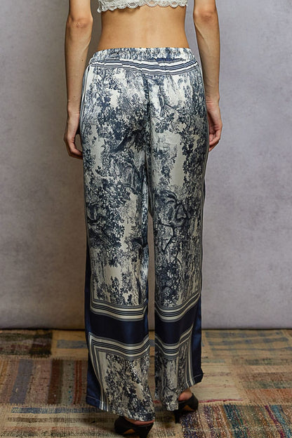 POL Floral Print Wide-Leg Pants