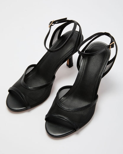 Bare Intention Mesh Panel Heels