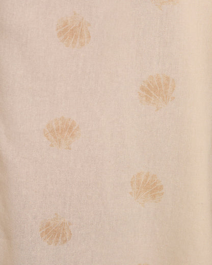 Coastal Days Seashell Print Linen Blend Midi Dress
