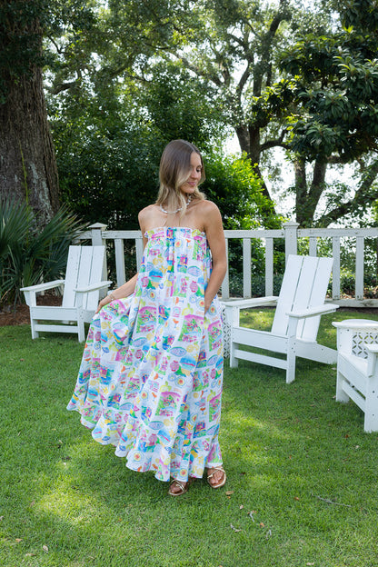 Around The World Maxi Dress - Amalfi Coast Linen